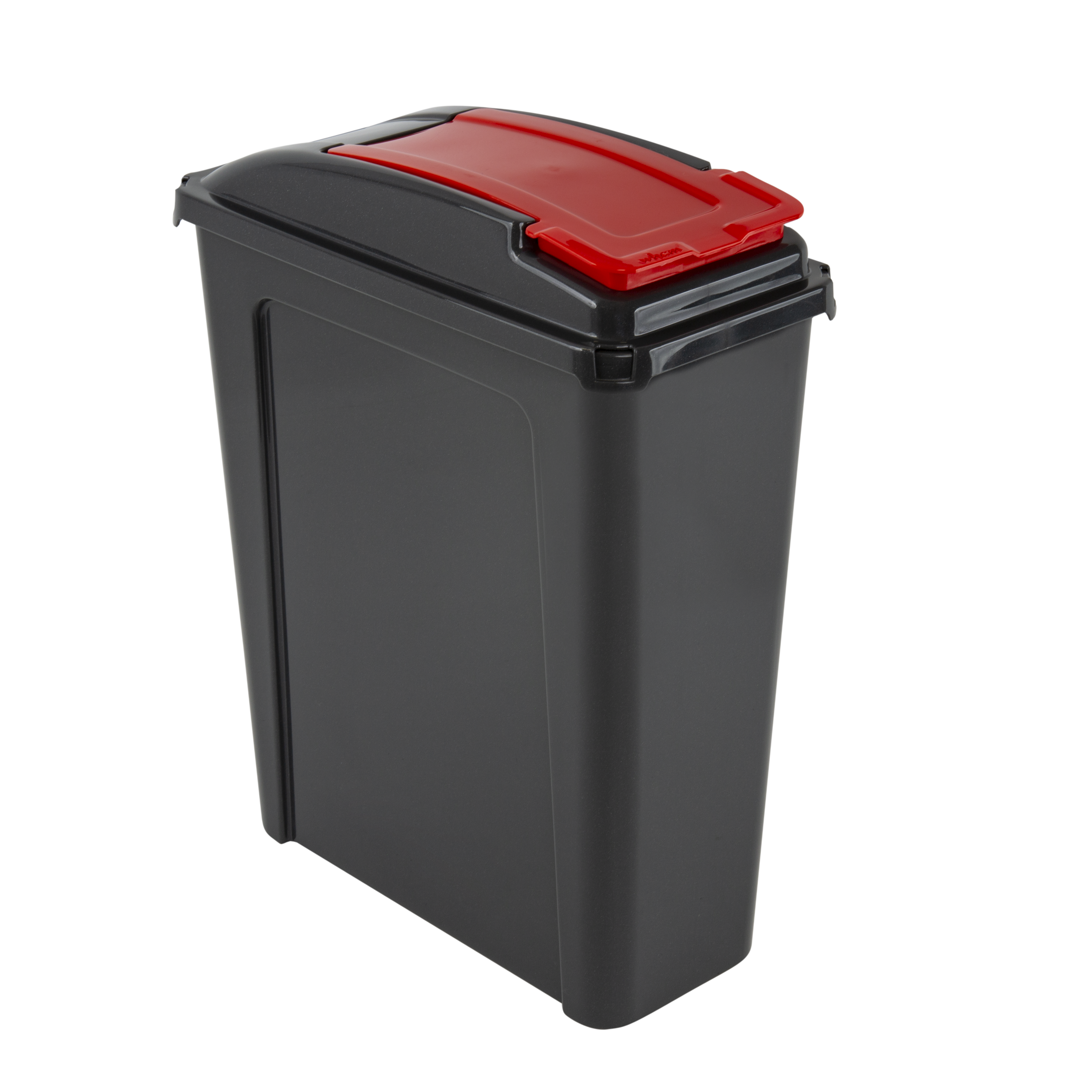 25L Slimline Bin & Lid Graphite/Gen. Red (12410)