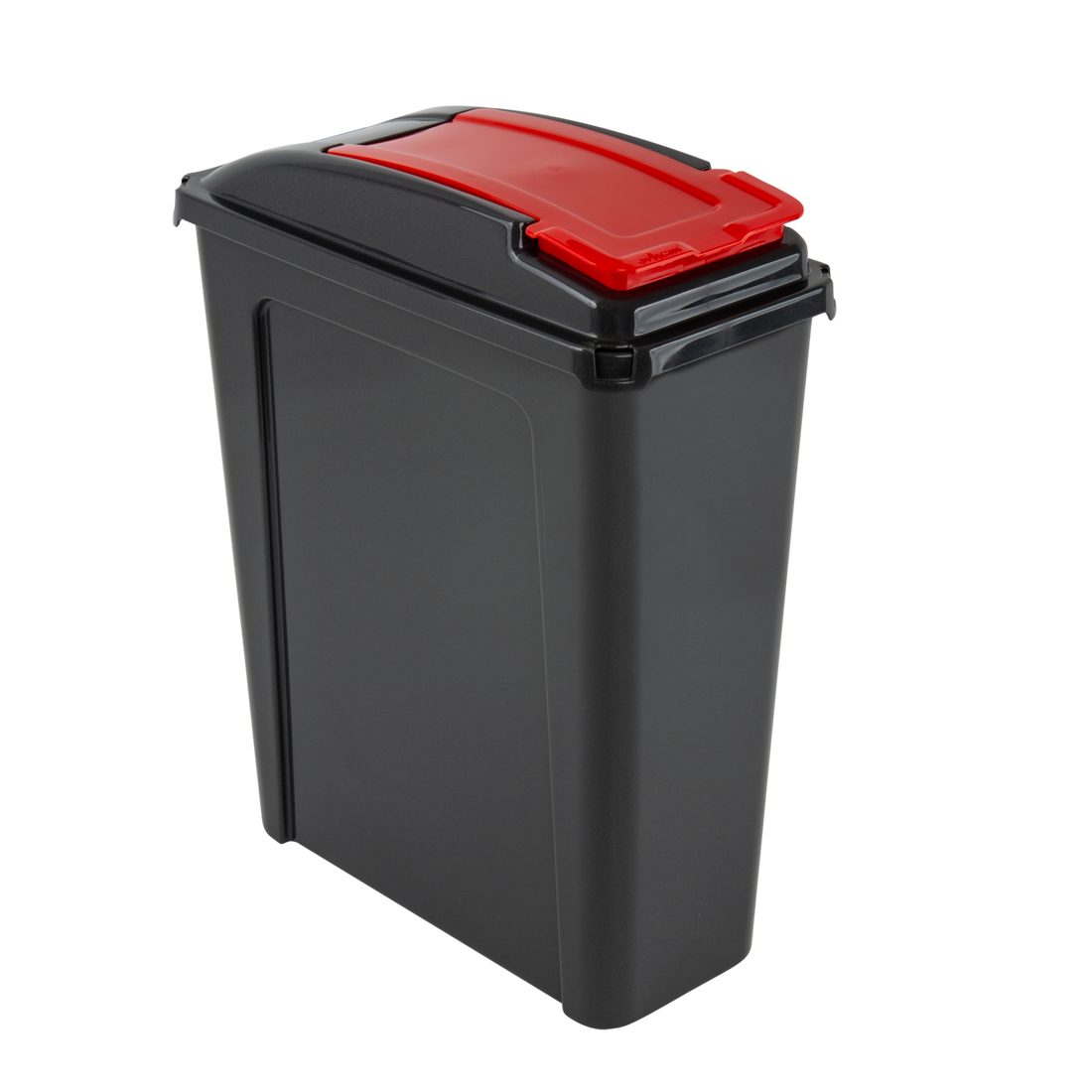 25L Slimline Bin & Lid Graphite/Gen. Red (12410)