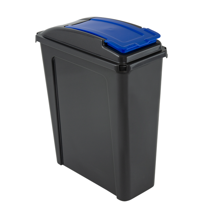 25L Slimline Bin & Lid Graphite/Gen. Blue (12411)