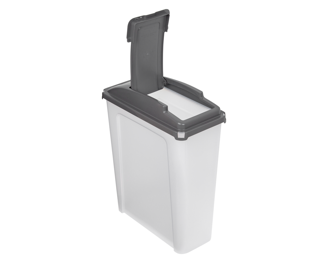 25L Slimline Bin & Lid Clear/Cool Grey (12414)
