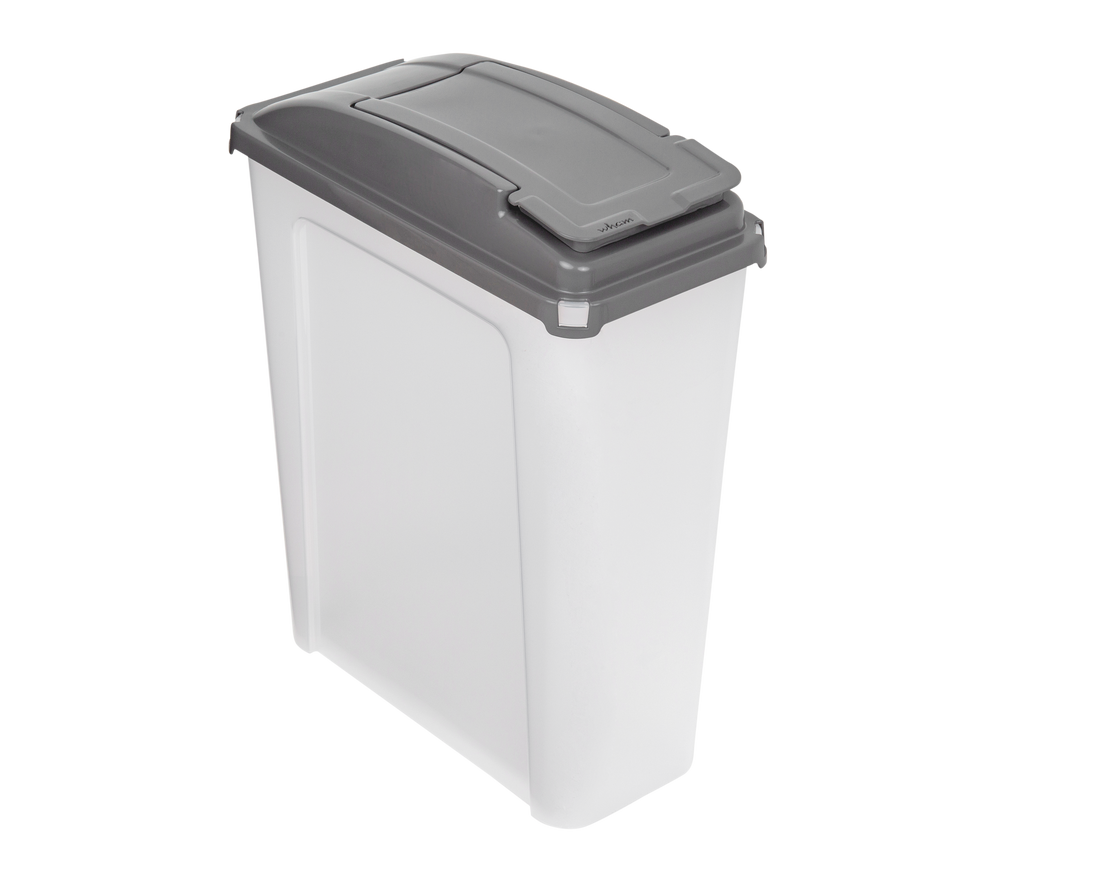 25L Slimline Bin & Lid Clear/Cool Grey (12414)