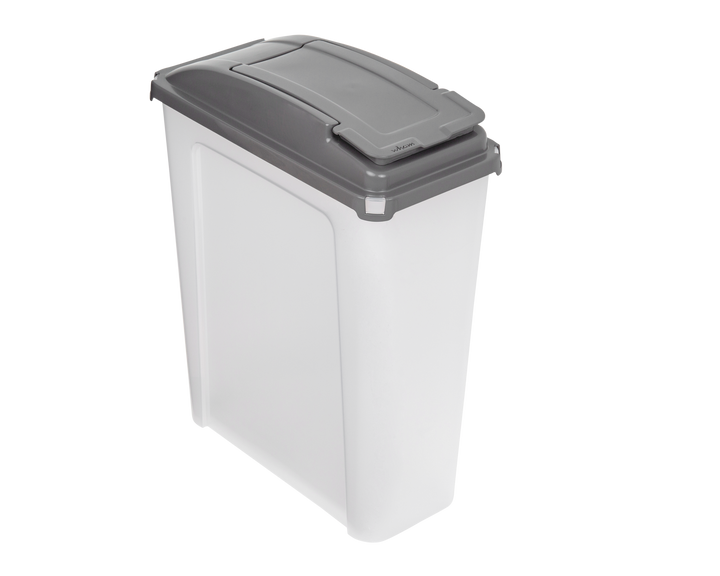 25L Slimline Bin & Lid Clear/Cool Grey (12414)