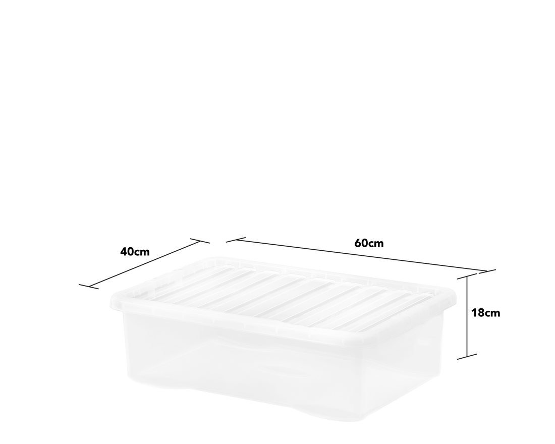 Crystal 32L U/bed Box & Lid Clear - VISHCHIT