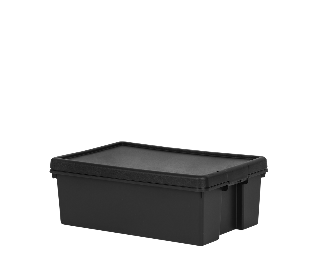 Wham Bam 36L Heavy Duty Box & Lid Black Recycled