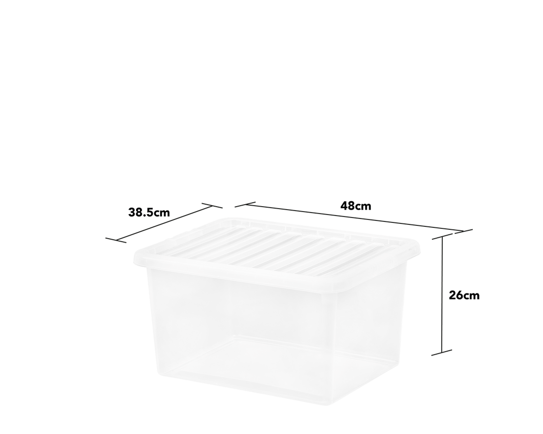 Crystal 37 Litre Box & Lid Clear - VISHCHIT