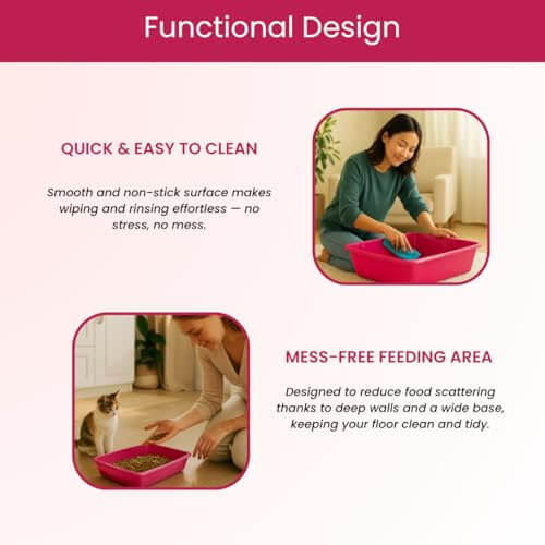 Vishchit Medium Cat Litter Tray Pack of 2 (40cm) - Plastic Tray for Cats and Kittens