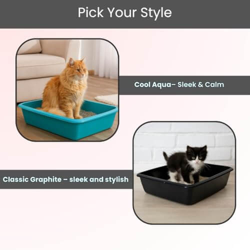 Vishchit Large Cat Litter Tray Pack of 1 - Plastic Tray for Cats and Kittens