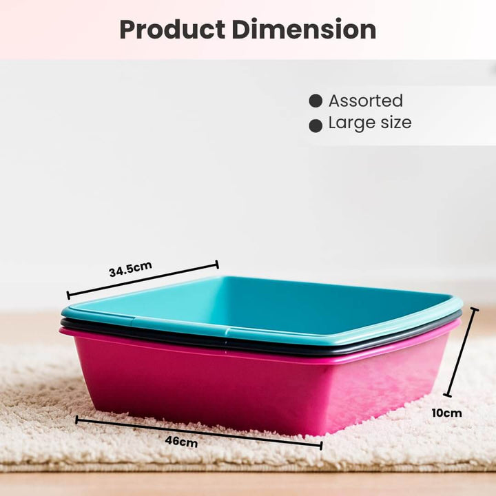 Vishchit Set of 2 Large Cat Litter Trays (46cm, 11L)