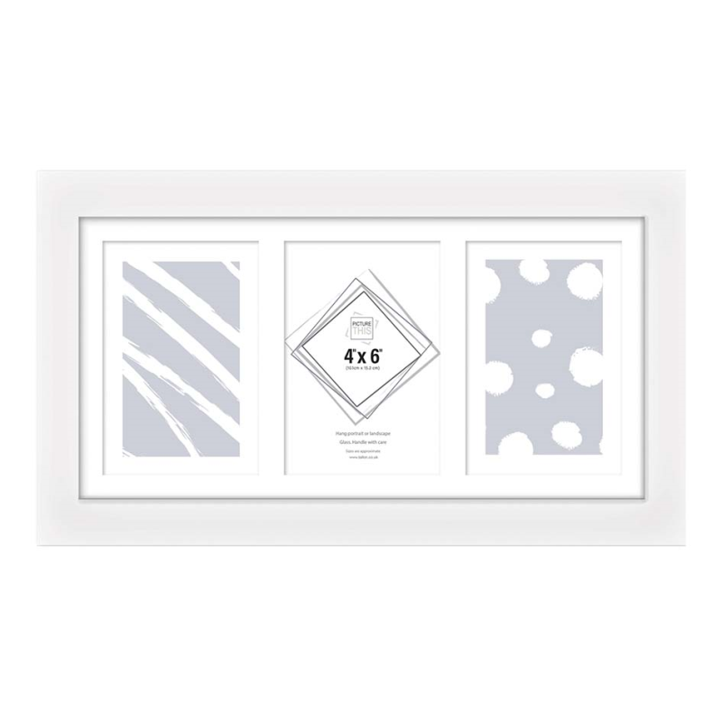 Photo Frames - White 3 Apperture - 4"x 6" (7961) - VISHCHIT