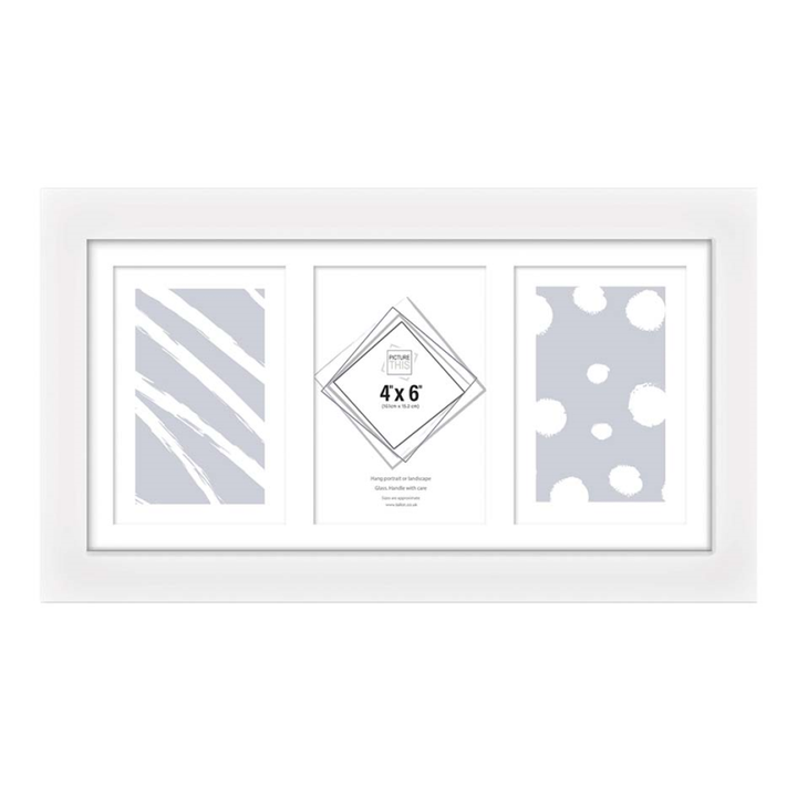 Photo Frames - White 3 Apperture - 4"x 6" (7961) - VISHCHIT