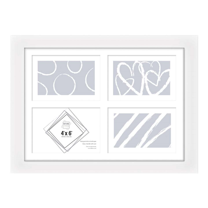 Photo Frames - White 4 Apperture - 4"x 6" (7962) - VISHCHIT